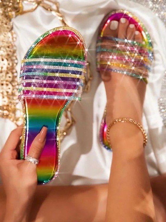 glitter gel sandals