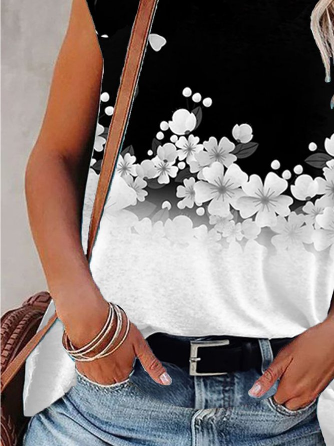 Floral Short Sleeve Casual T-shirt