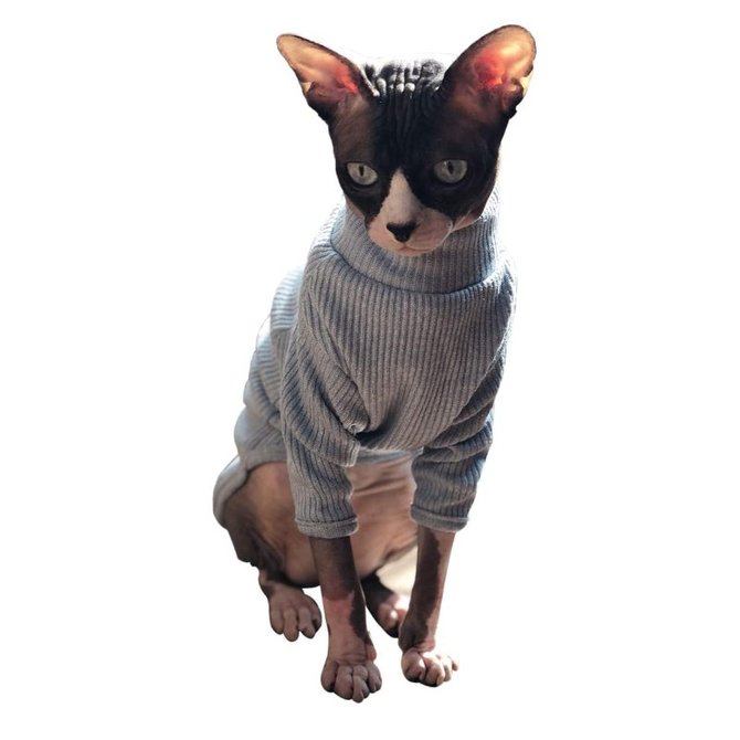 Hairless Cats Vest Turtleneck Sweater, Breathable Adorable Cat Wear