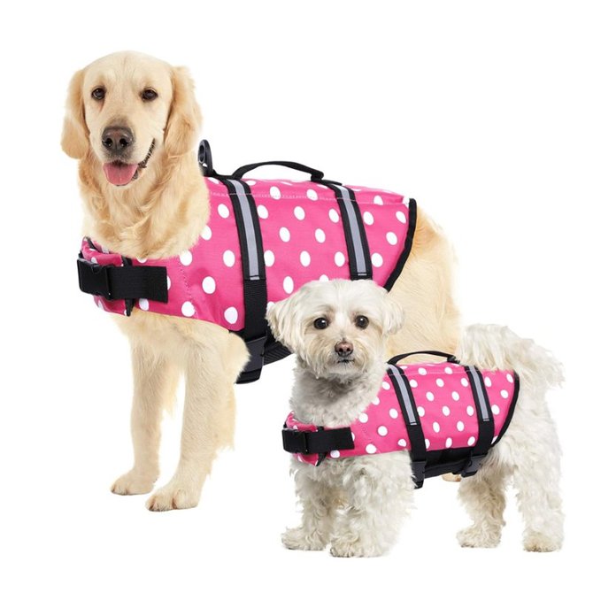 Ripstop Dog Life Jacket, Safety Pet Flotation Life Vest with Reflective