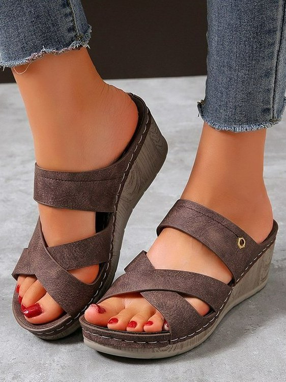 Pu Chunky Heel Sandals