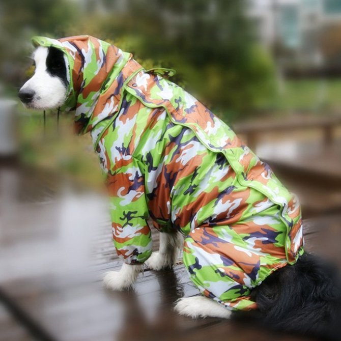 Pet Dog Raincoat Outdoor Waterproof Clothes Hooded Jumpsuit Overalls
