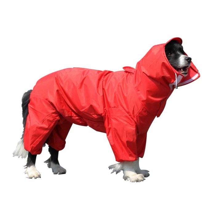 Pet Dog Raincoat Outdoor Waterproof Clothes Hooded Jumpsuit Overalls