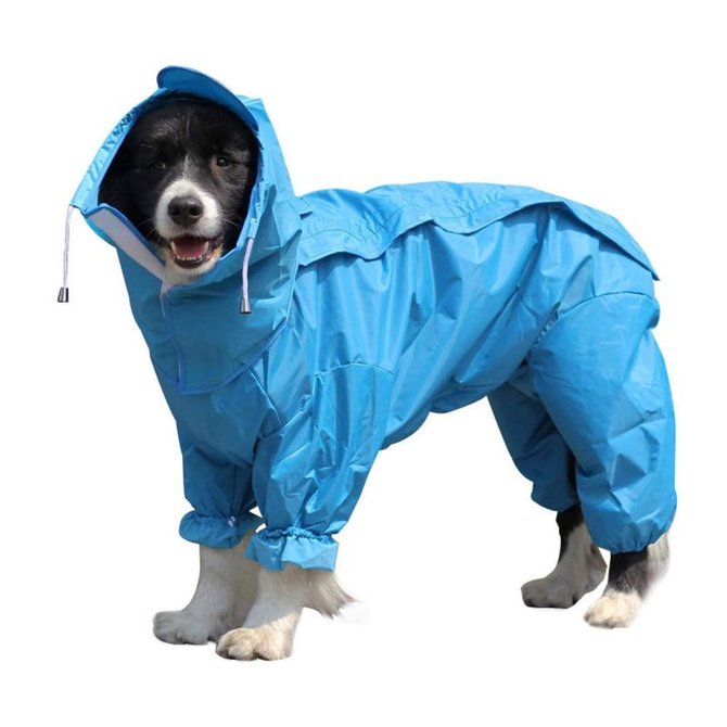 Pet Dog Raincoat Outdoor Waterproof Clothes Hooded Jumpsuit Overalls