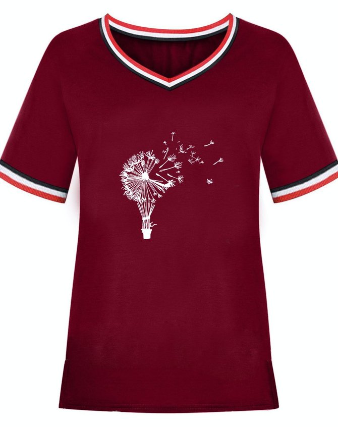 dandelion short sleeve color-block shirts & tops