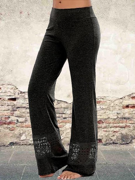 Casual solid color wide-leg Sports Sports Pants