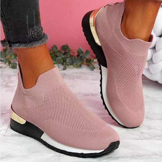 Sock shoes stretch cloth shoes casual foot wedge heel Sneakers justfashionnow