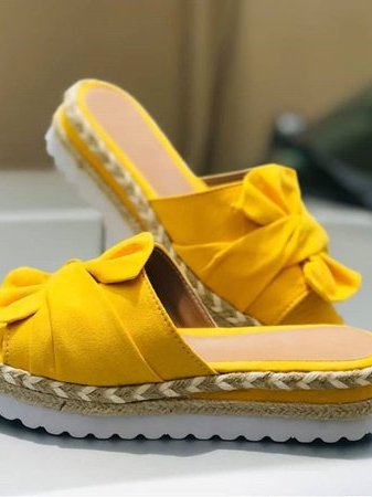 JFN  Women Casual Daily Comfy Bowknot Slip On Sandals