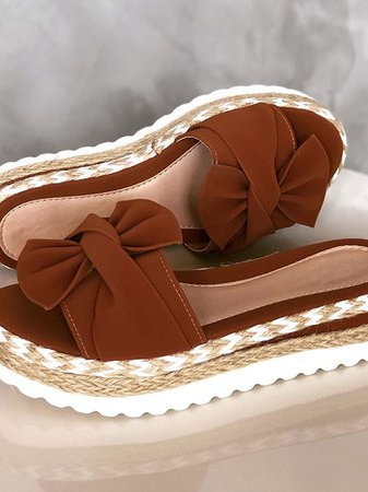 JFN  Women Casual Daily Comfy Bowknot Slip On Sandals