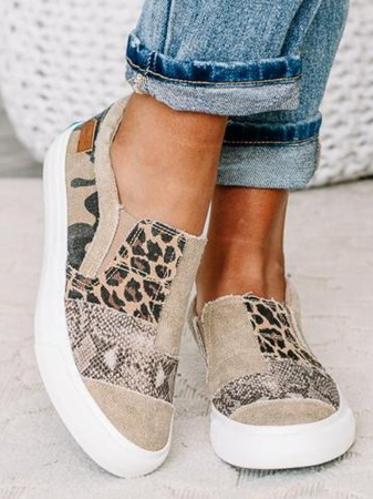JFN  Leather and Flat Heel  Daily Women’s  Sneakers