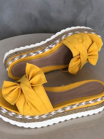 JFN  Women Casual Daily Comfy Bowknot Slip On Sandals