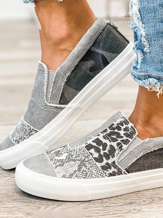 JFN  Leather and Flat Heel  Daily Women’s  Sneakers