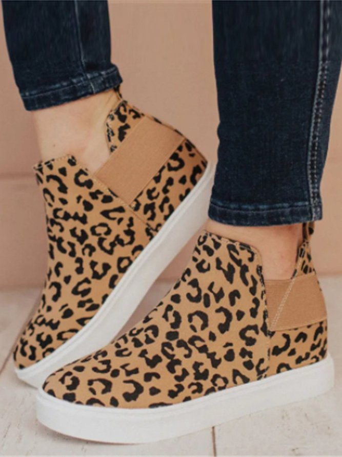 Suede Leopard Casual Flats