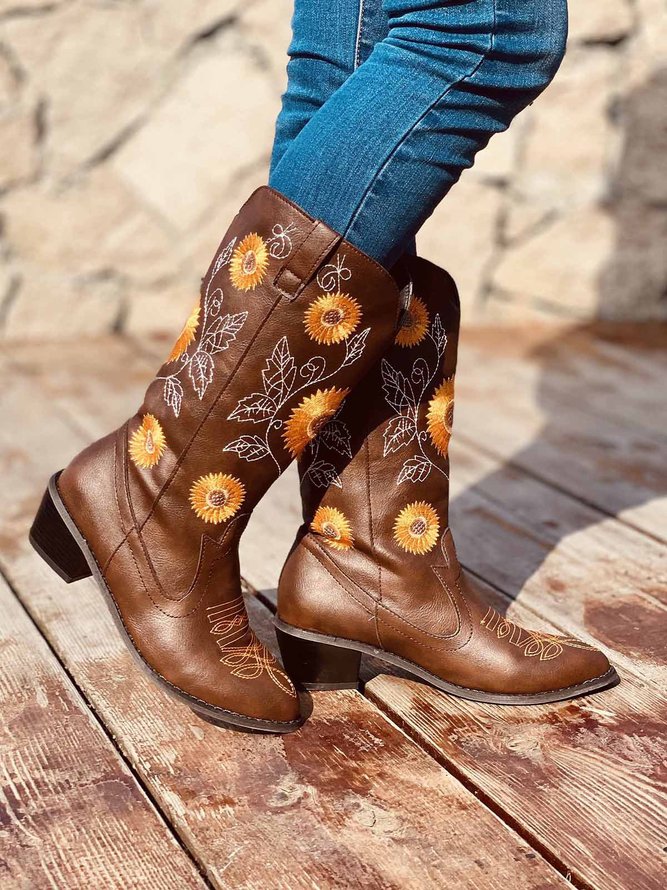black sunflower cowgirl boots