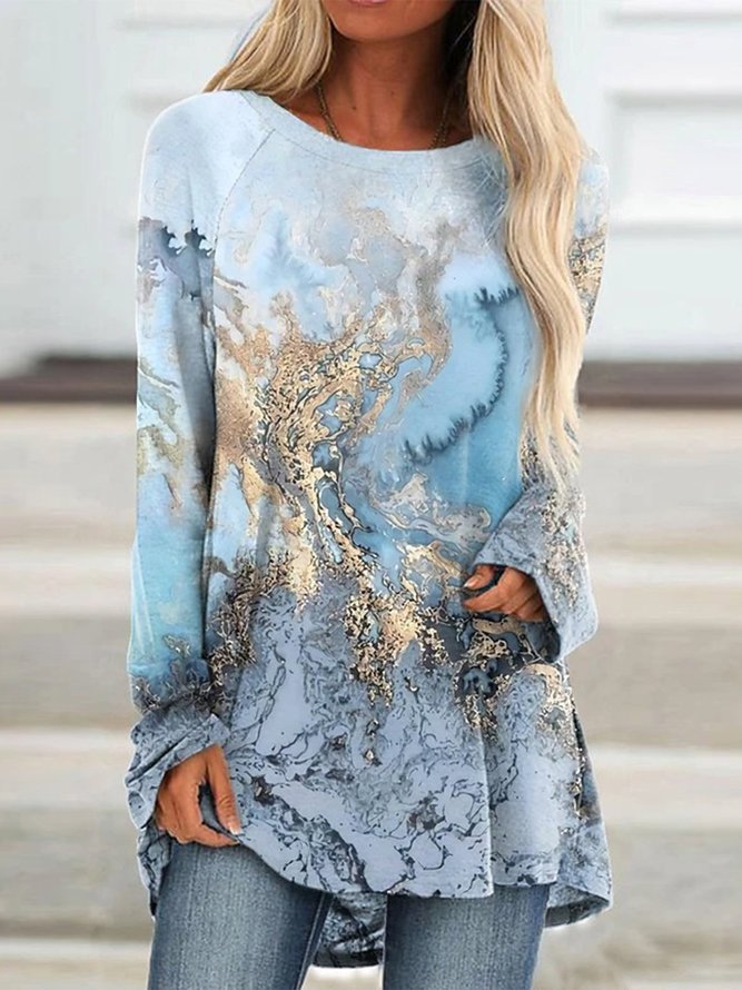 Crew Neck Holiday Sea Long Sleeve Top