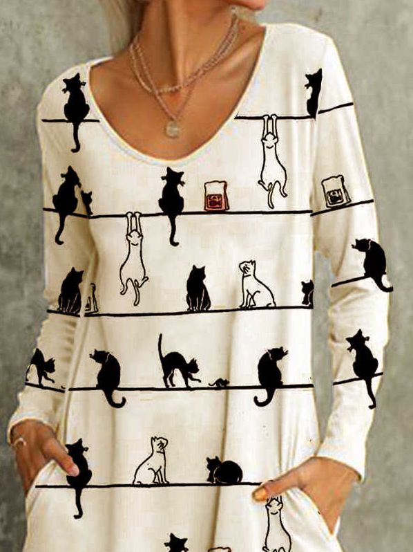 JFN V Neck Casual Midi Dress