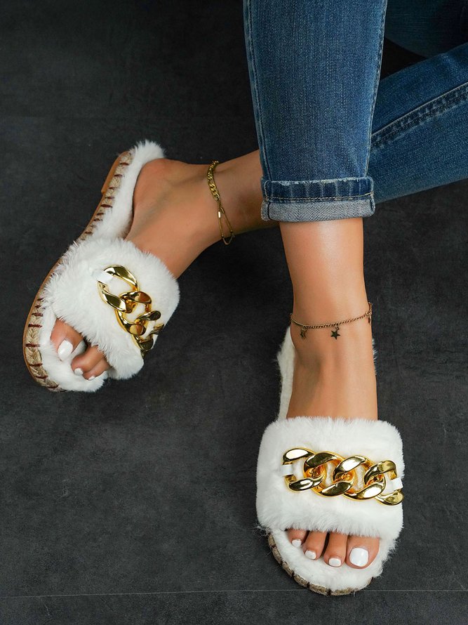 faux fur casual shoes