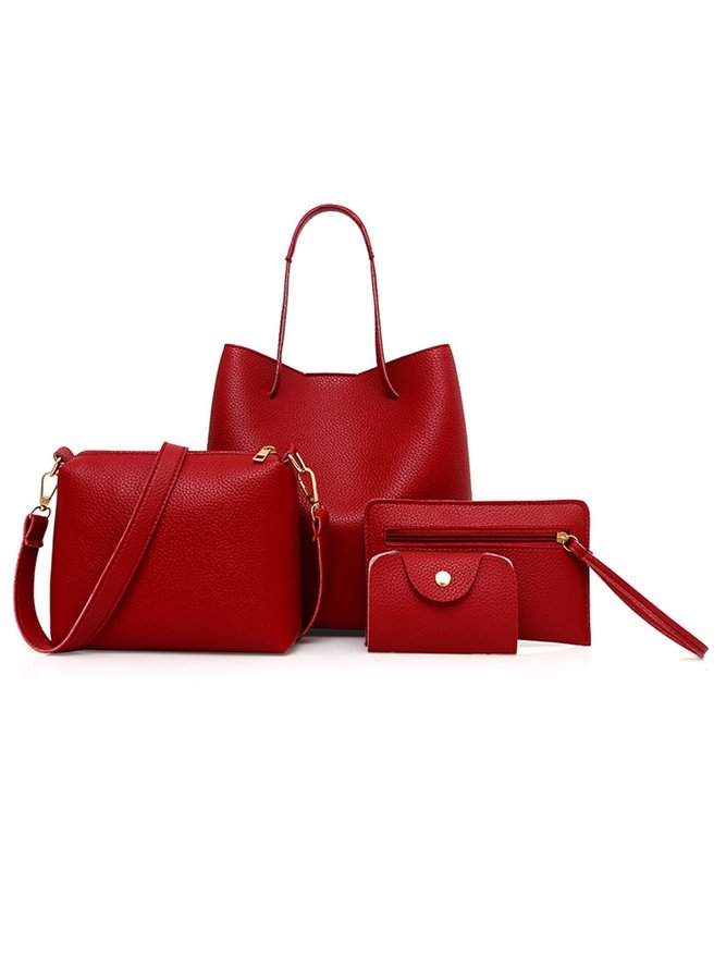 JFN  Casual 4PCS PU Crossbody Shoulder Handbag