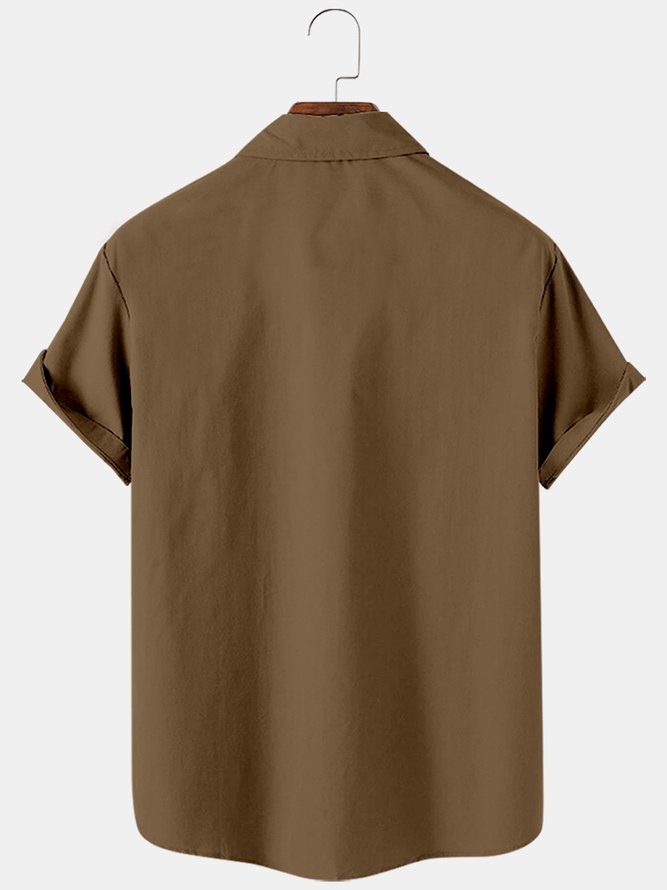Colorblock Work Shirt Collar Shirt & Top