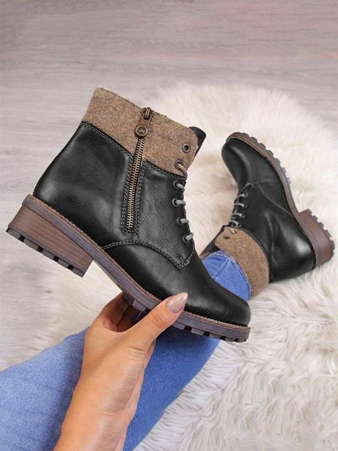 Casual Simple Plain Upgraded Martin Combat Boots