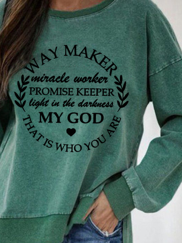 JFN Crew Neck Letter Long Sleeves Sweatshirt
