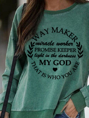 JFN Crew Neck Letter Long Sleeves Sweatshirt