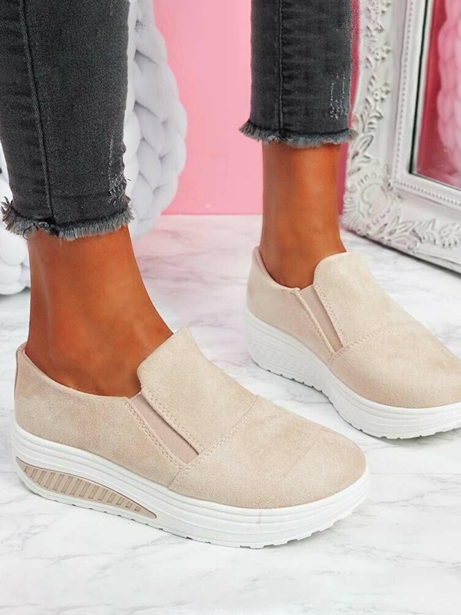 JFN  Casual Simple Stitching Platform Shoes  