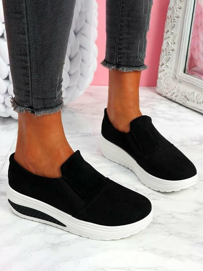JFN  Casual Simple Stitching Platform Shoes  