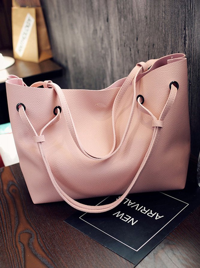 JFN Simple Plain  Handbag Two Pieces  Women's   Shopping Bag Handbag