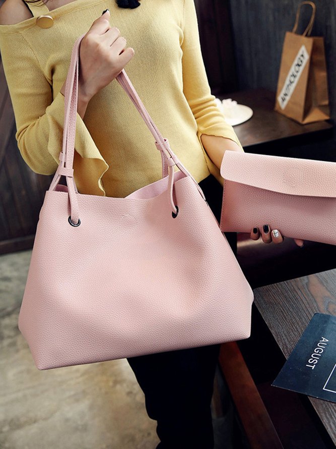 JFN Simple Plain  Handbag Two Pieces  Women's   Shopping Bag Handbag