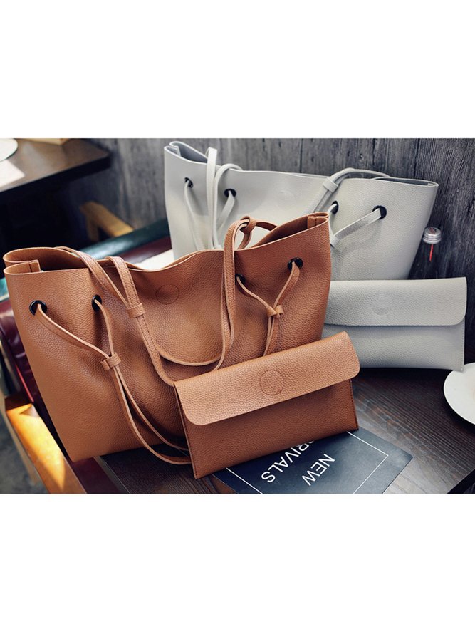 JFN Simple Plain  Handbag Two Pieces  Women's   Shopping Bag Handbag