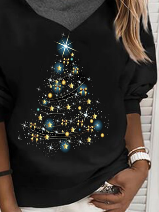 Christmas Hooded Geometric Casual Sweatshirt