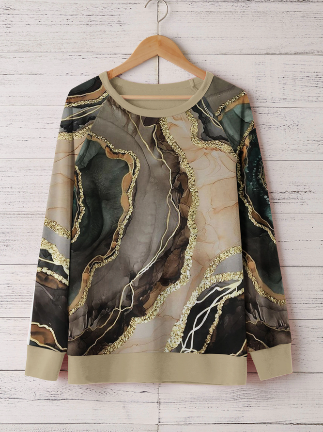 JFN Crew Neck Abstract Casual Sweatshirt