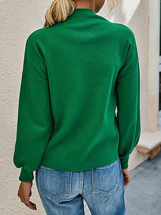 Basics High Neck Long Loosen Sleeve Sweater