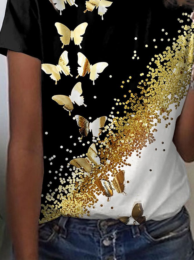 Butterfly Color Block Regular Fit T-shirt
