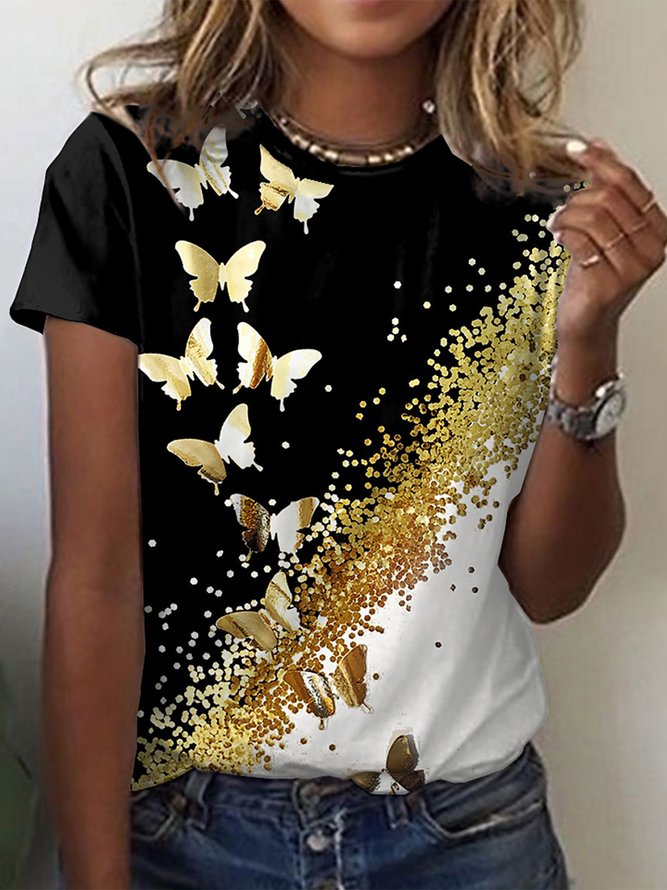 Butterfly Color Block Regular Fit T-shirt
