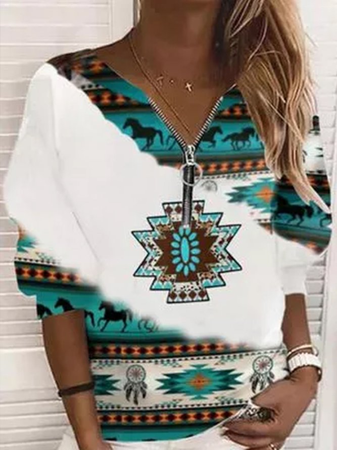 Crew Neck Color Block Sweatshirt