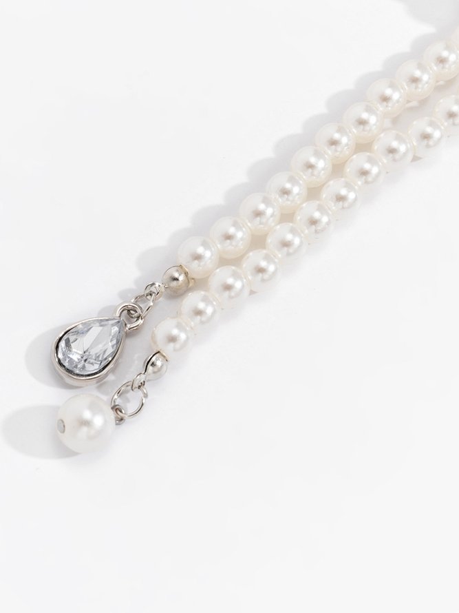 JFN  Vintage Trend Pearl Tassel Necklace
