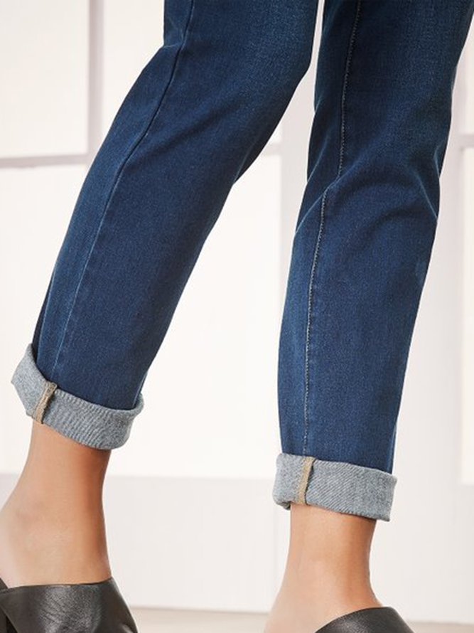 JFN Denim Pocketed Solid Basic Jeans