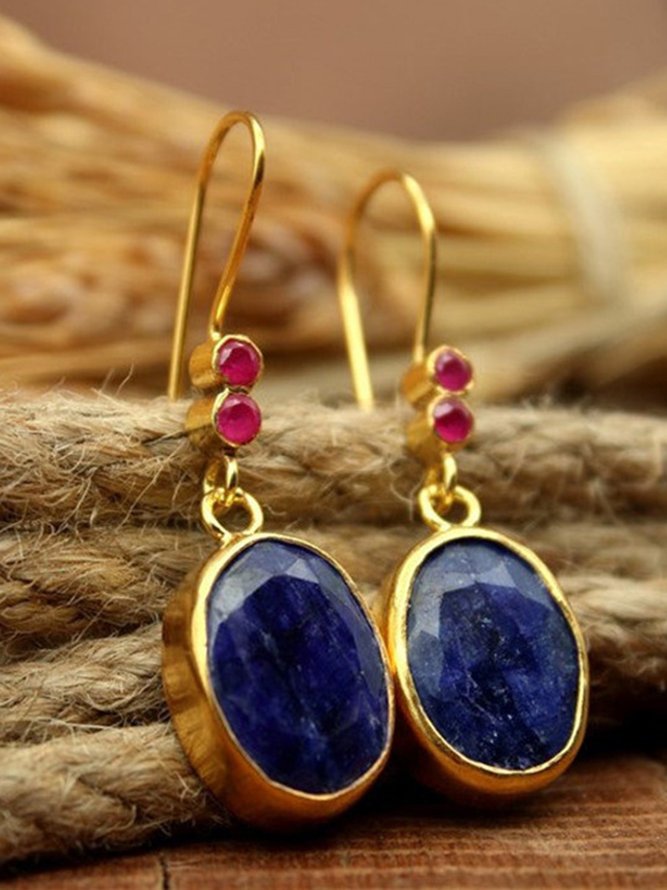 Vintage Water Crop Lapis Lazuli Earrings