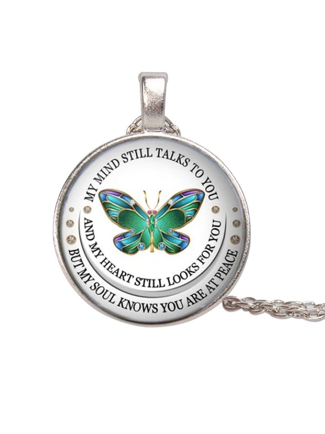 JFN  Time Stone Butterfly Necklace