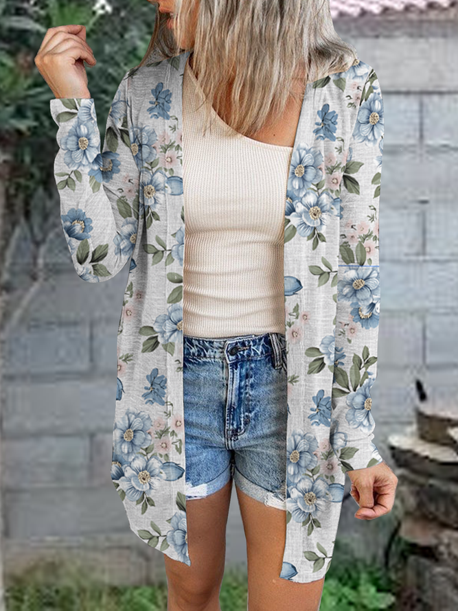 Cotton Blends Loosen Vacation Outerwear