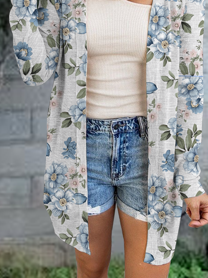 Cotton Blends Loosen Vacation Outerwear