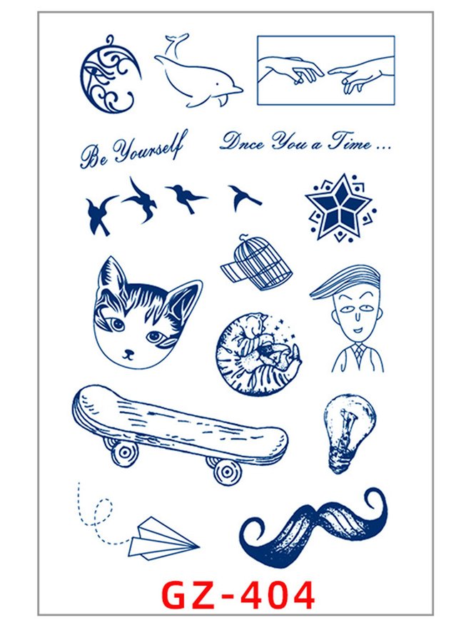 JFN  Men's and Women's Waterproof Letter Tattoo Stickers