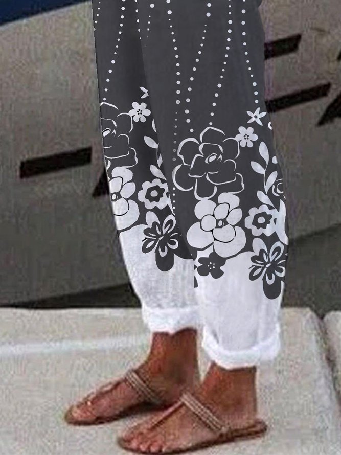 JFN Floral Pocketed Casual Pants