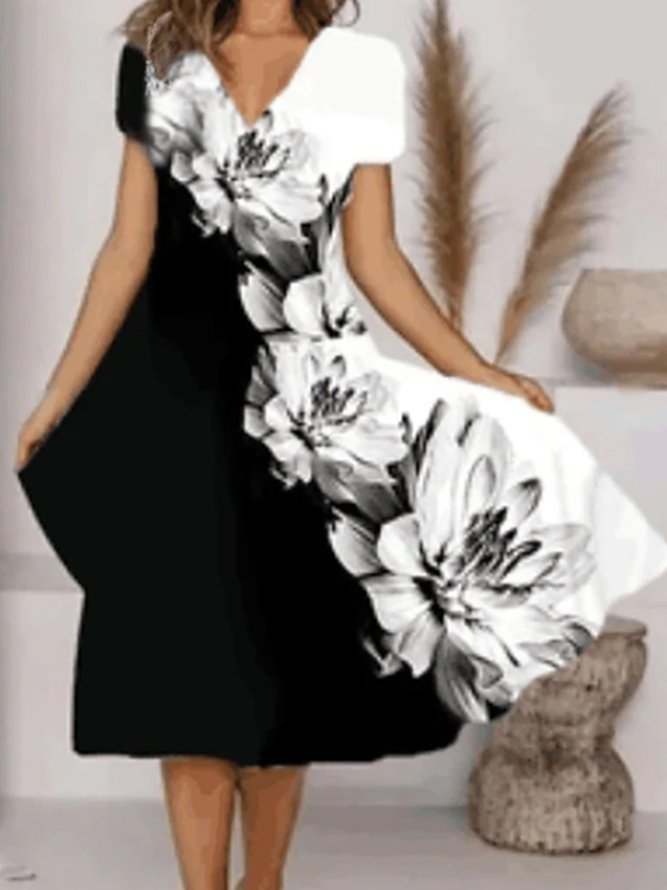 Vacation Loosen Color Block Vacation V Neck Dresses Justfashionnow Vacation Loosen Color Block Vacation V Neck Dresses Justfashionnow