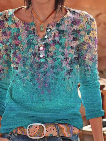 JFN Round Neck Floral Vacation T-Shirt/Tee