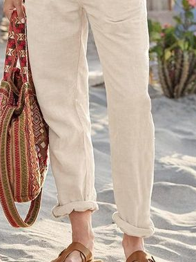 Women Vacation Casual Plain Long Pants
