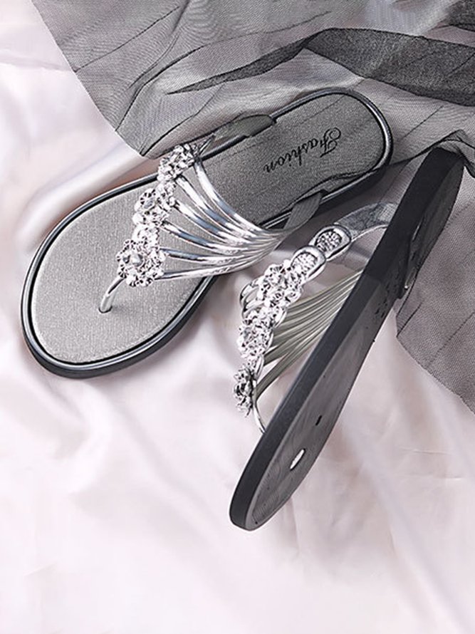 JFN Women's Diamond Flat Thong Sandals