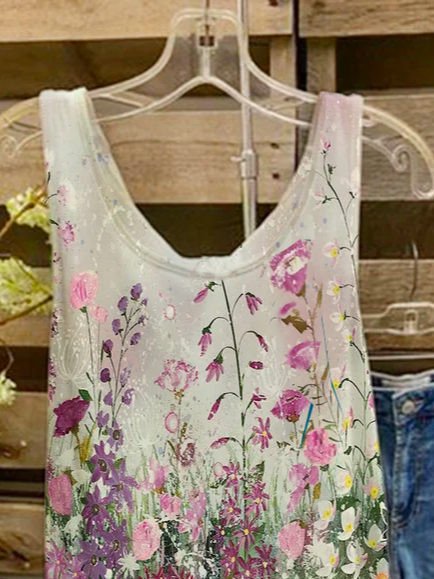 Printed Statement Knit Tank